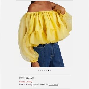 Azeeza Yellow Off Shoulder Boho Top Size: M